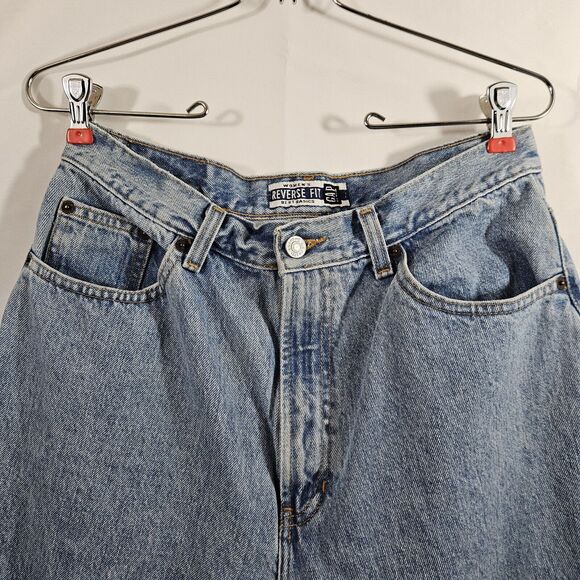 Y2K Gap Mom Jeans Blue Denim High Rise Reverse Fit Womens 12 Long 28x34 - Picture 2 of 8